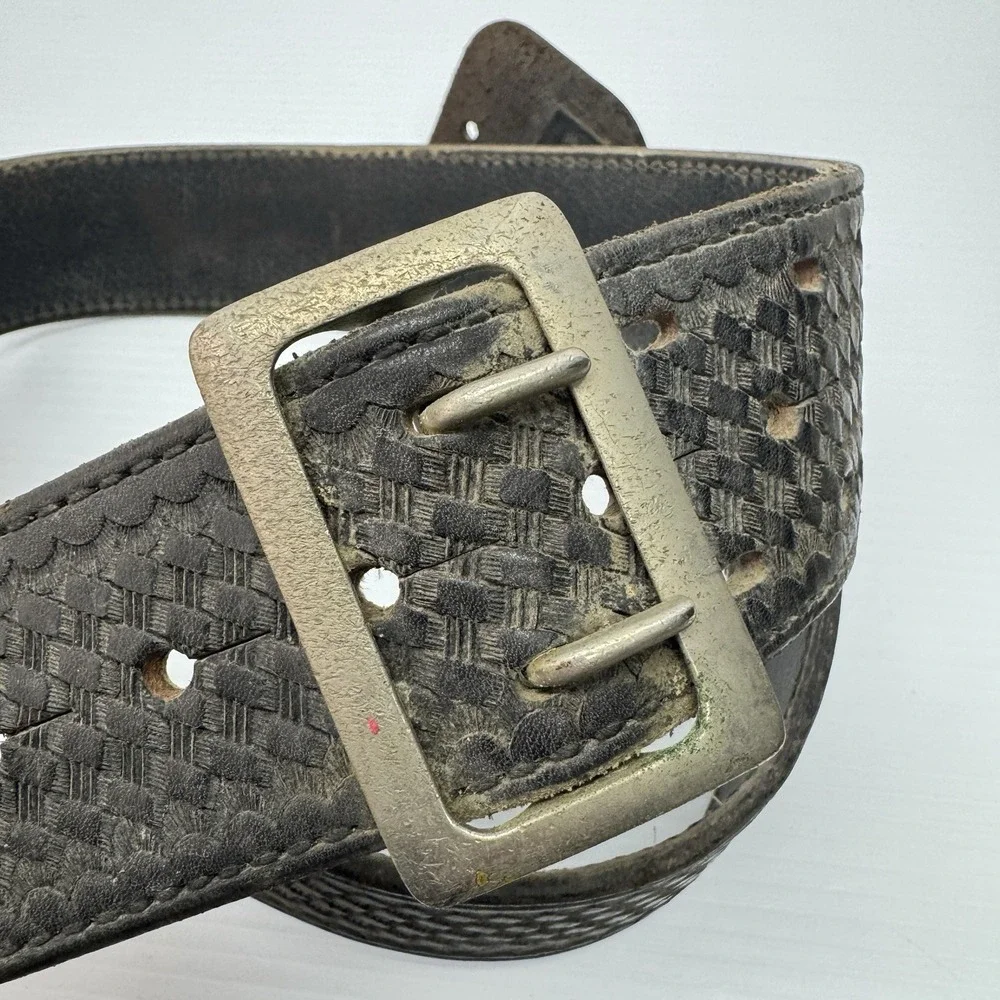 Bianchi B8 Basketweave Duty Belt Black Leather Size 34 Police Security Western